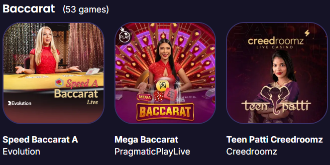 Crown Casino live baccarat games — Speed Baccarat, Mega Baccarat, Teen Patti by Evolution and PragmaticPlayLive