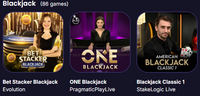 Crown Casino live blackjack games — Bet Stacker Blackjack, ONE Blackjack, Blackjack Classic